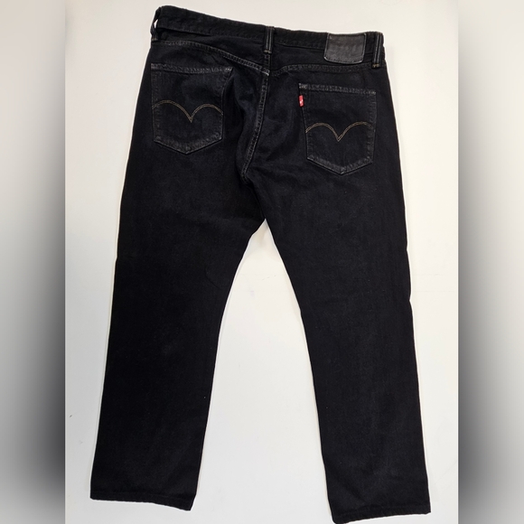 Levis Capital E Matchstick Slim Straight Made in USA Size 36x27 Black Denim - Picture 2 of 8